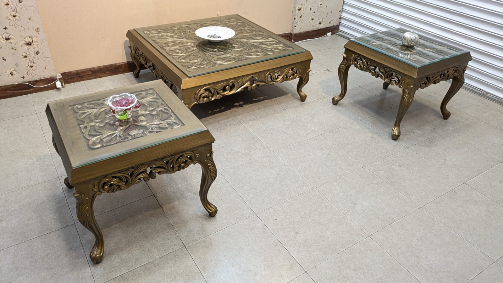 Center Table with 2 Side Tables Set