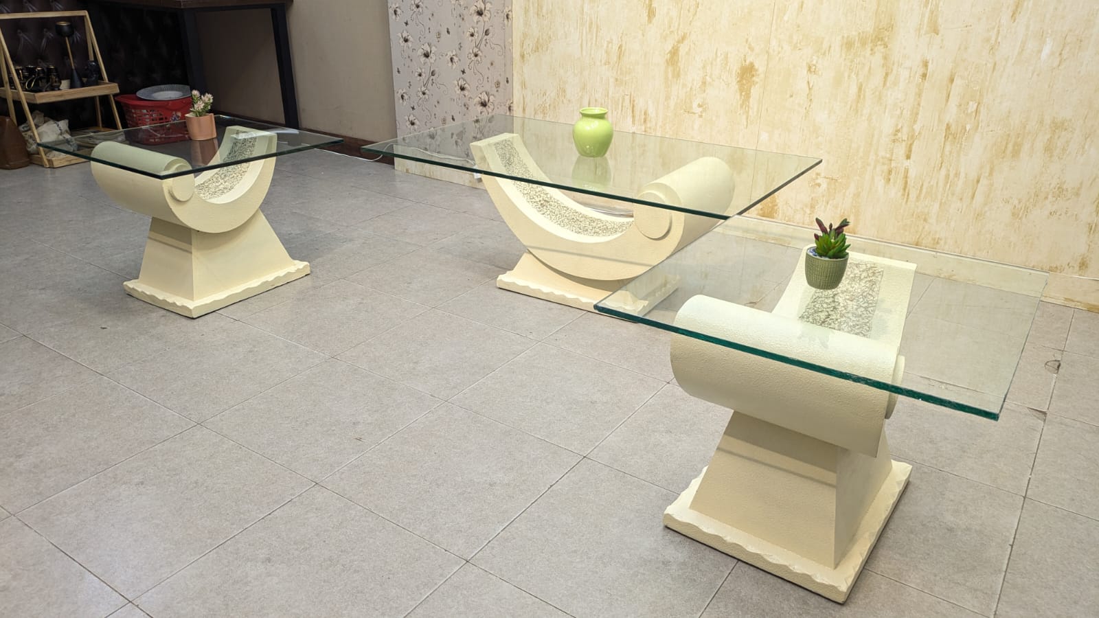 Center Table with 2 Side Tables