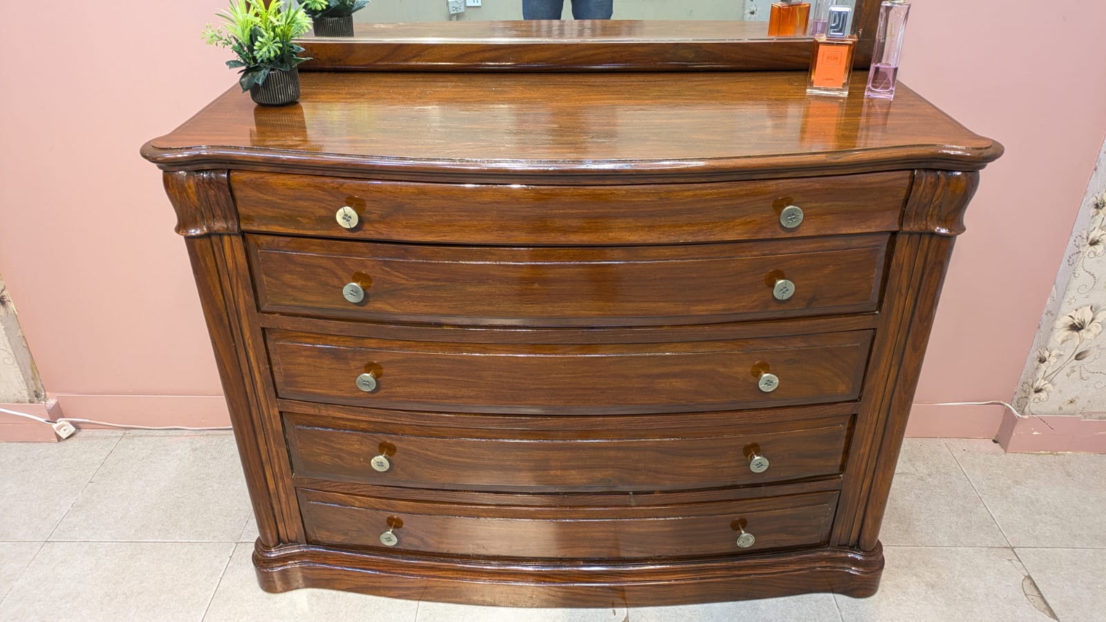 Beautiful Sheesham Wood King Size Bed Set