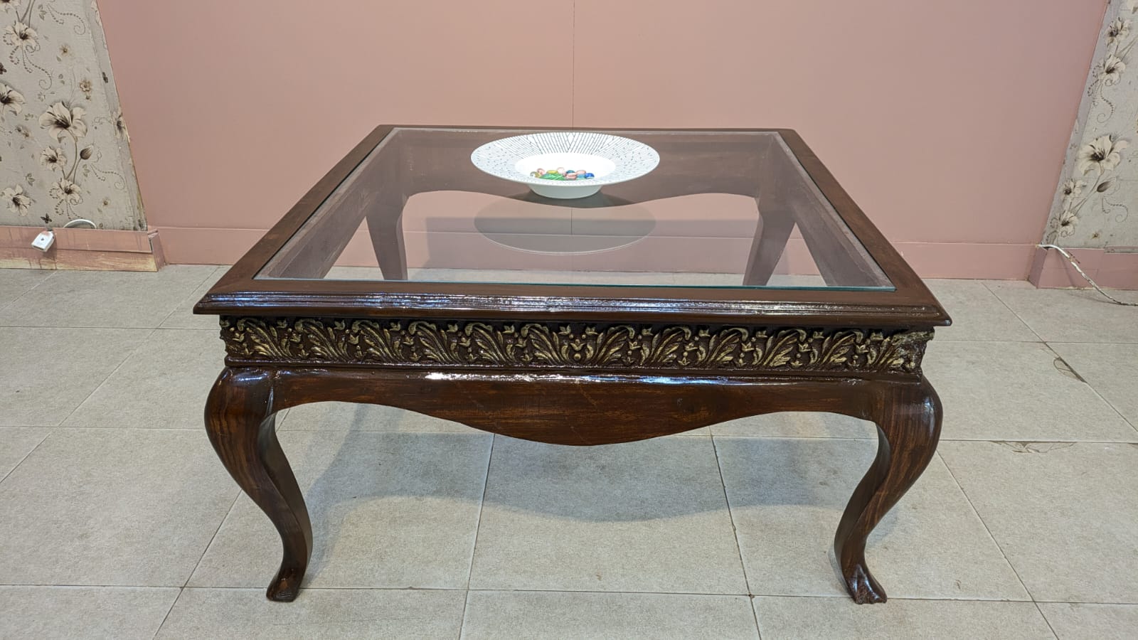 Solid Sheesham Wood Centre Table With 2 Side table Set