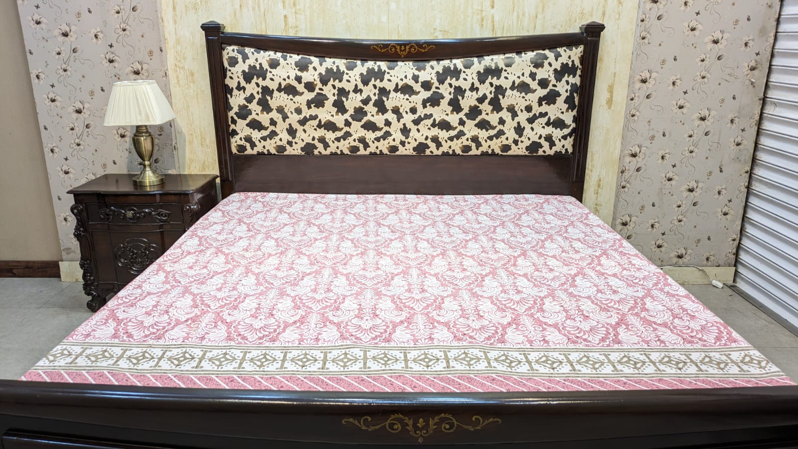 Sheesham Wood King Size Bed With 1 Side Table