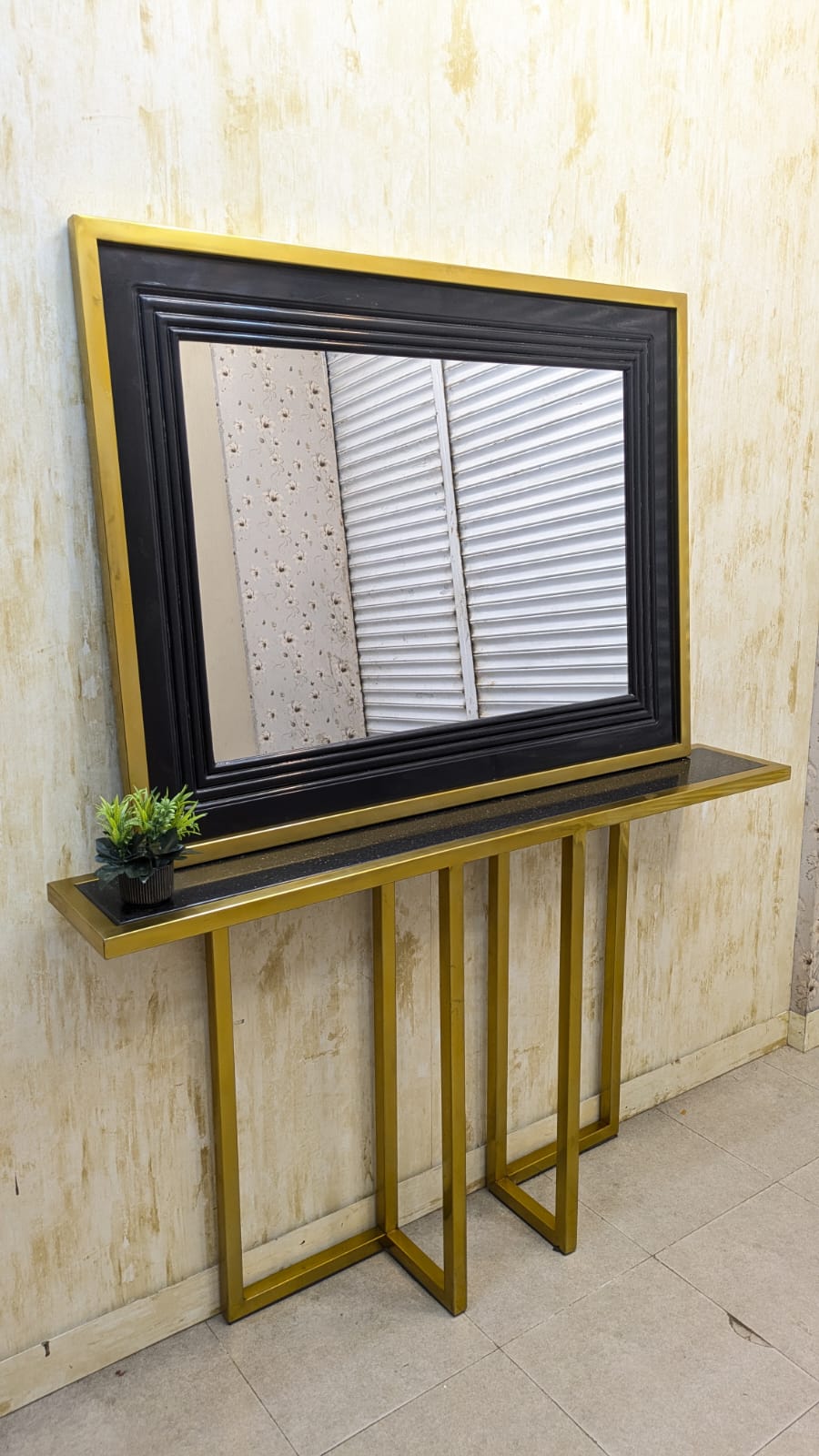 Console with Wall Mounted Mirror