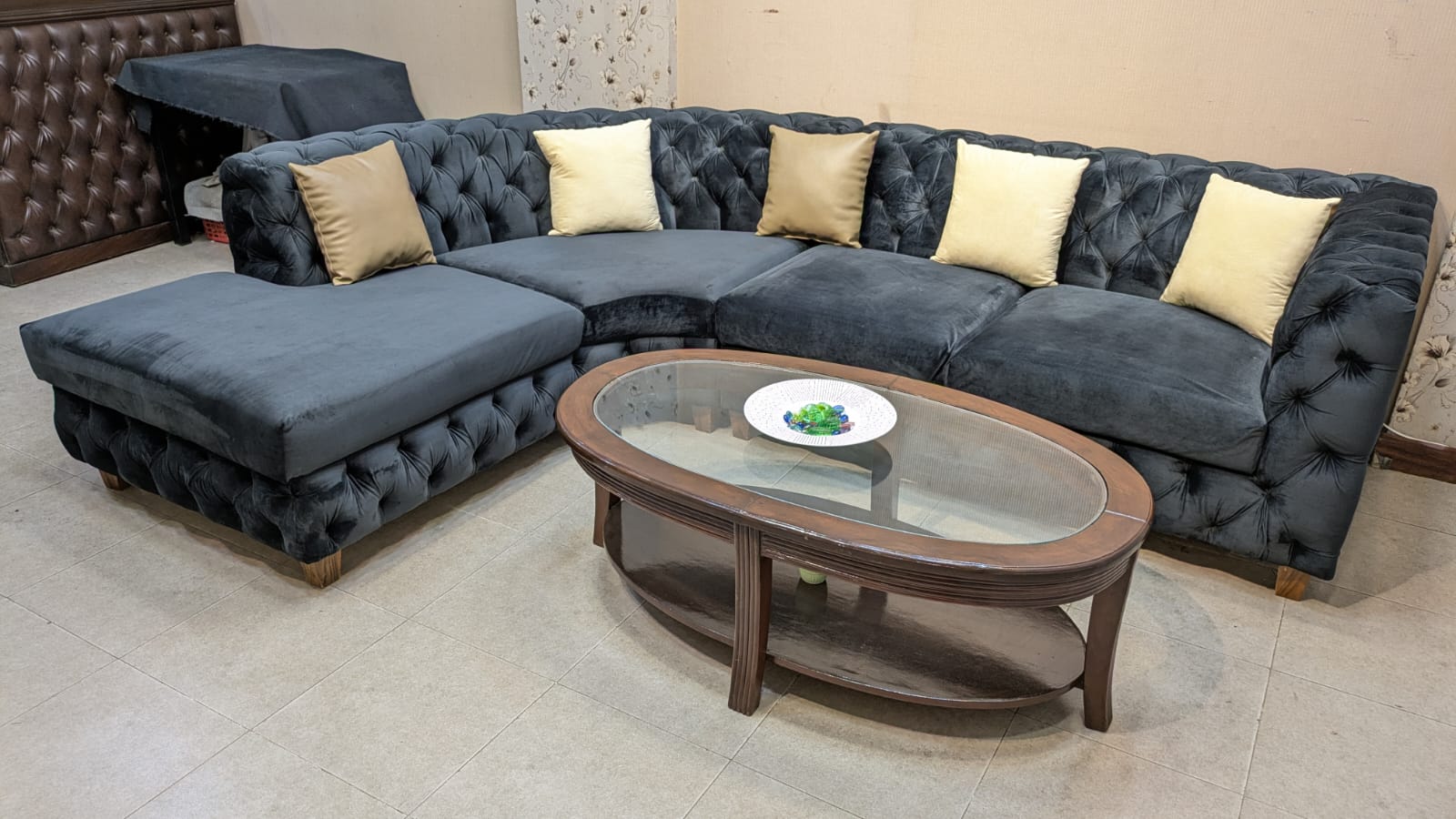 Modern Design 6 Seater L Shape Sofa Set