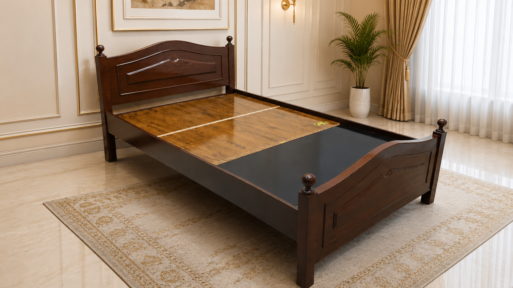 Sheesham wood and Sheesham Ply Single Bed