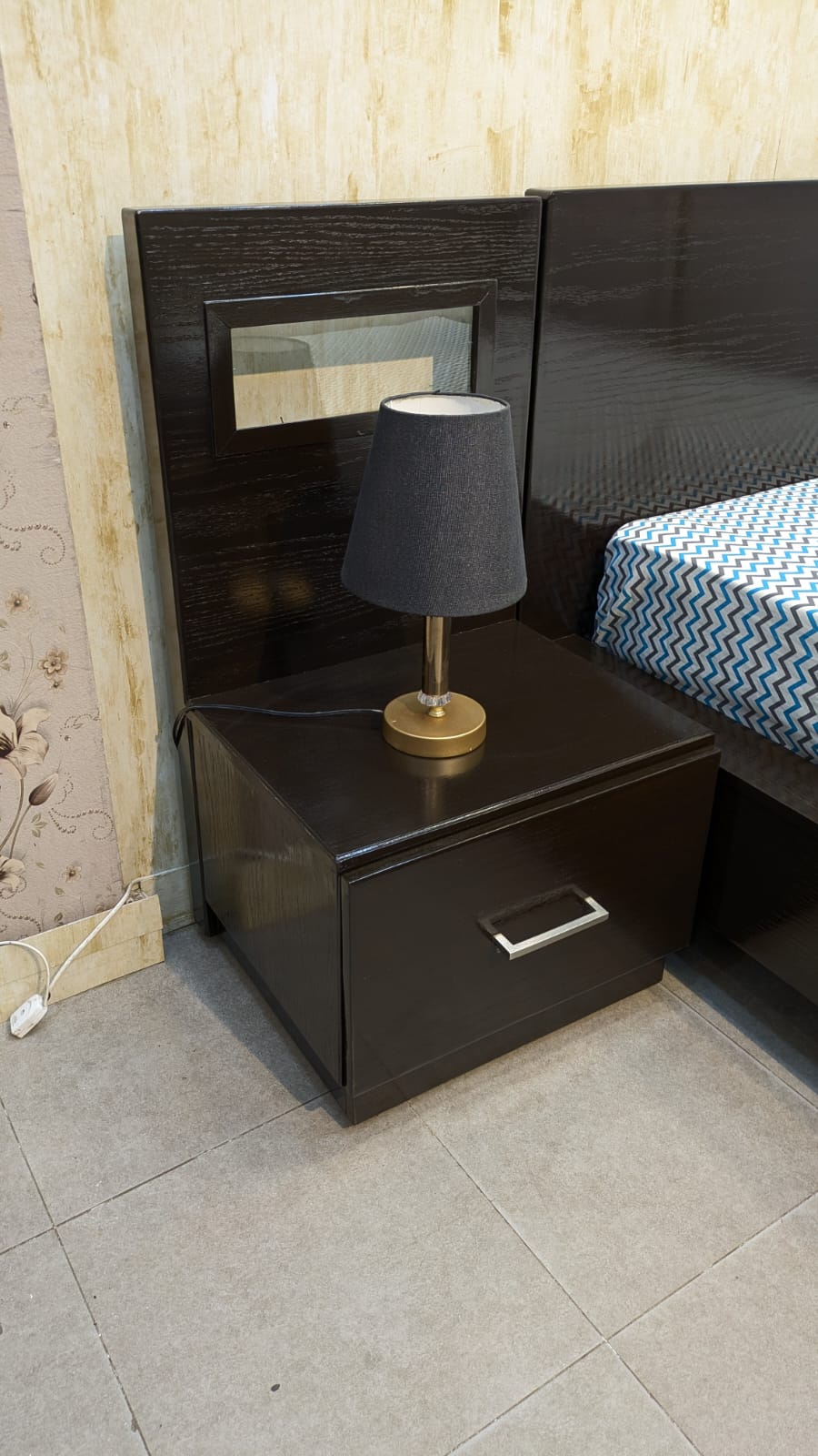 Single Bed with Mattress and 2 Side Tables