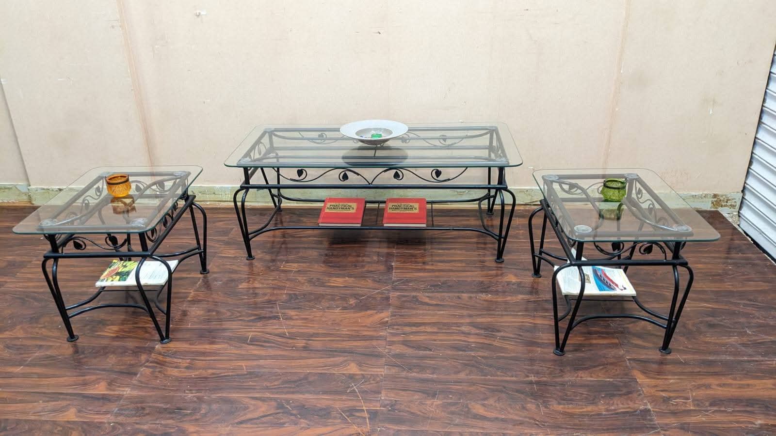 Metal Center & Side Tables Set