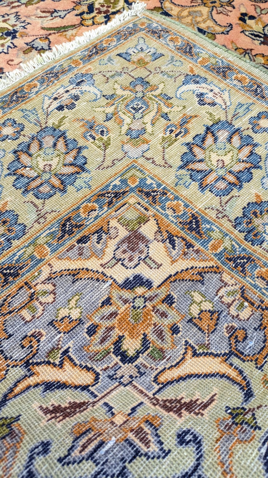Vintage Kashan Hand Knotted Carpet