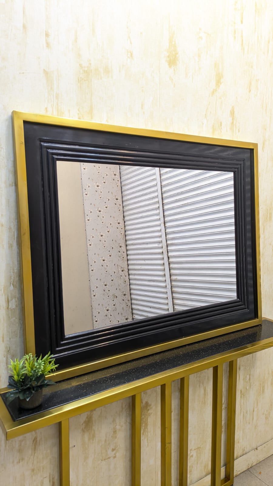 Console with Wall Mounted Mirror