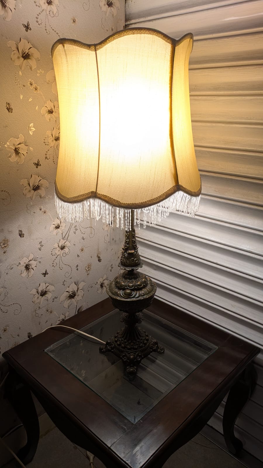 Imported Vintage Pure Silver Table Lamp