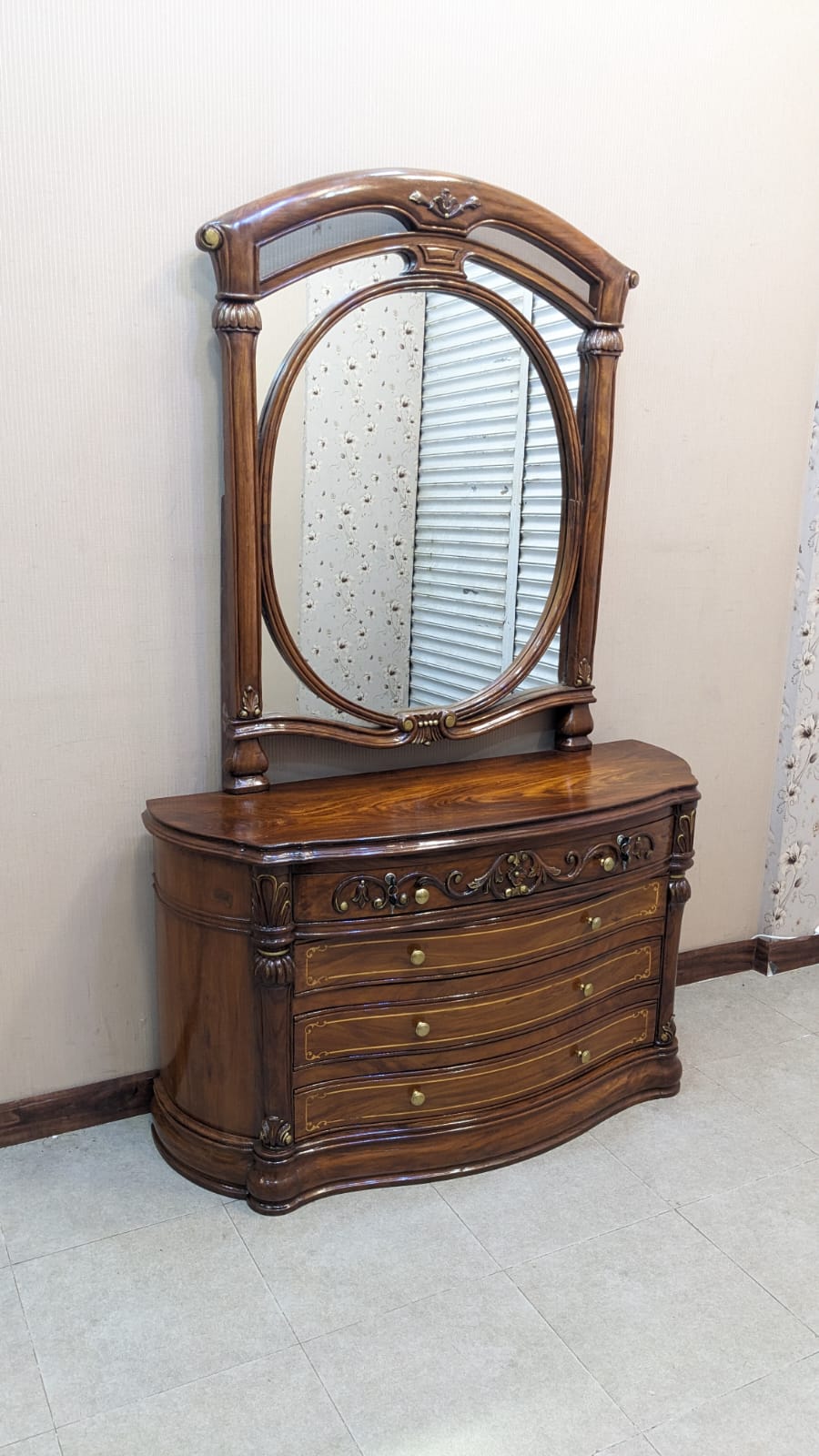 Solid Sheesham Wood King Size Bed Set