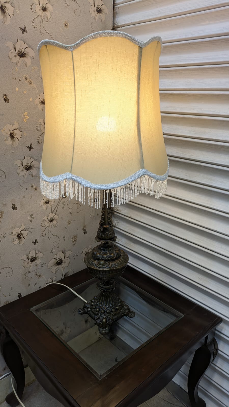 Imported Vintage Pure Silver Table Lamp