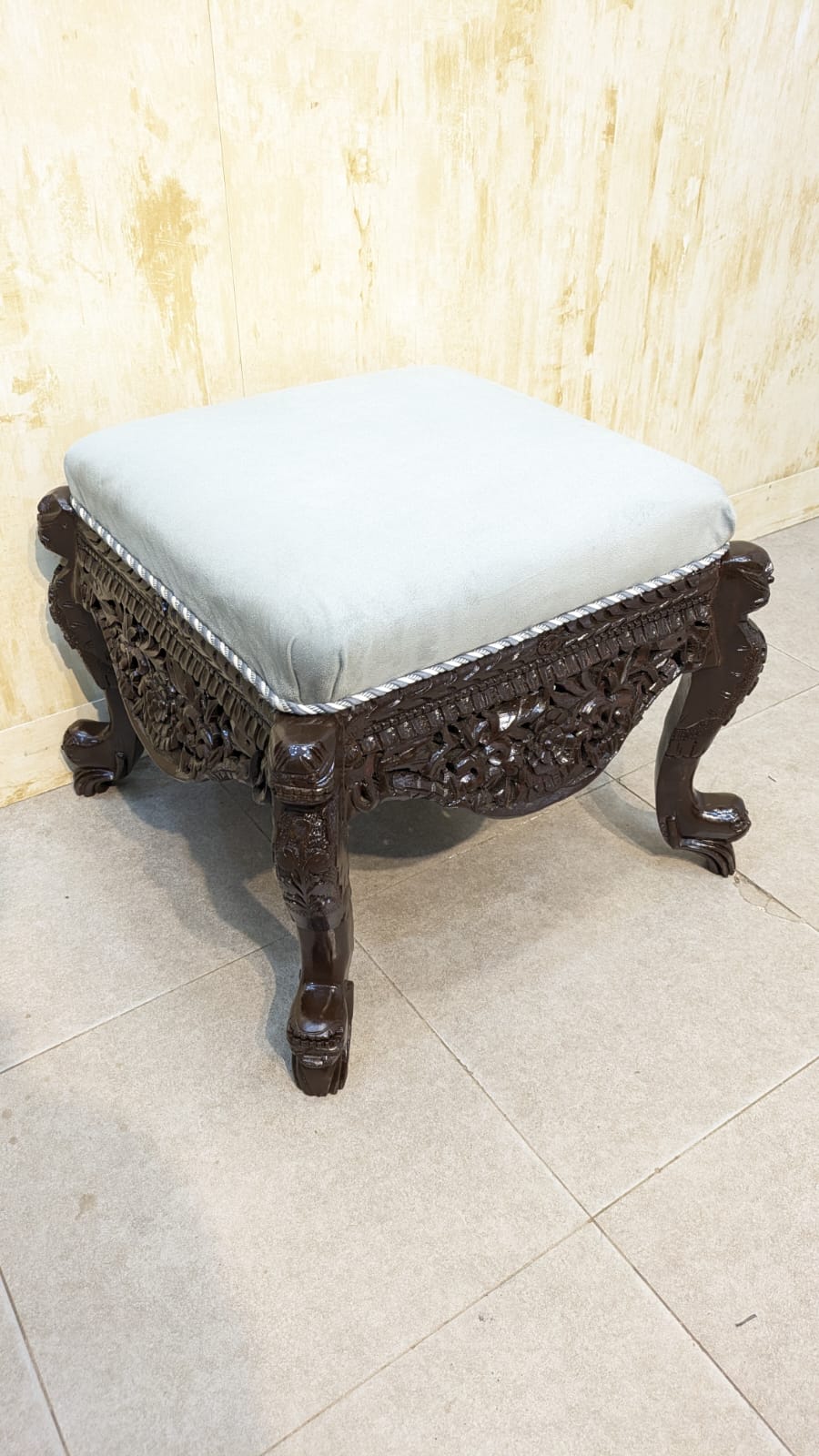 Sheesham Wood Pair Of peri Chair with Ottoman