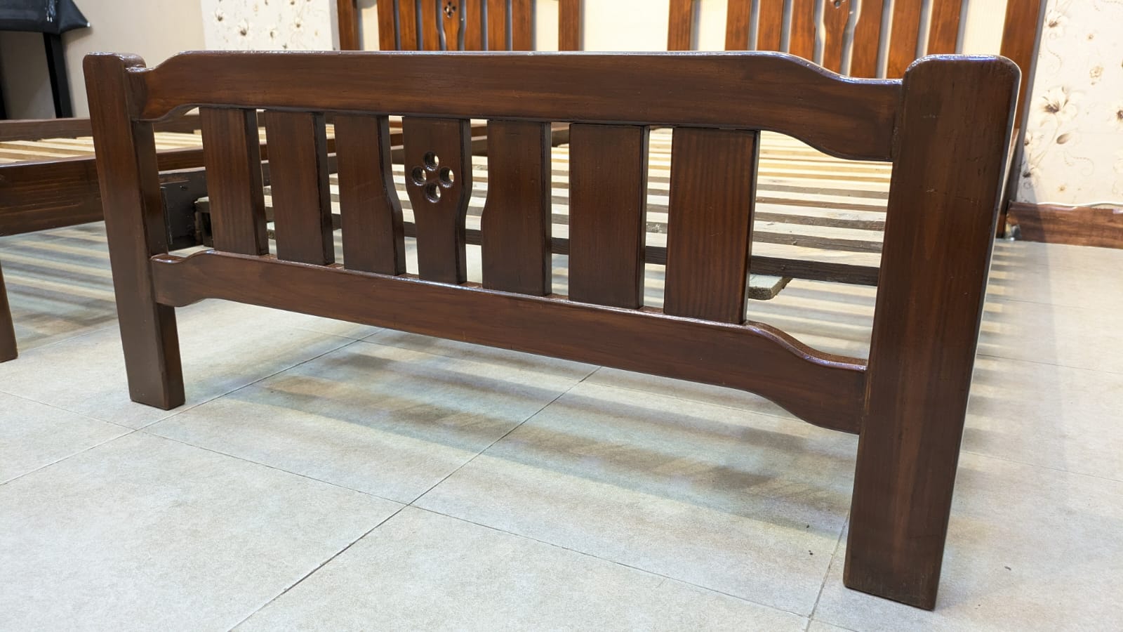 Solid Oak Wood Pair Of Single Beds