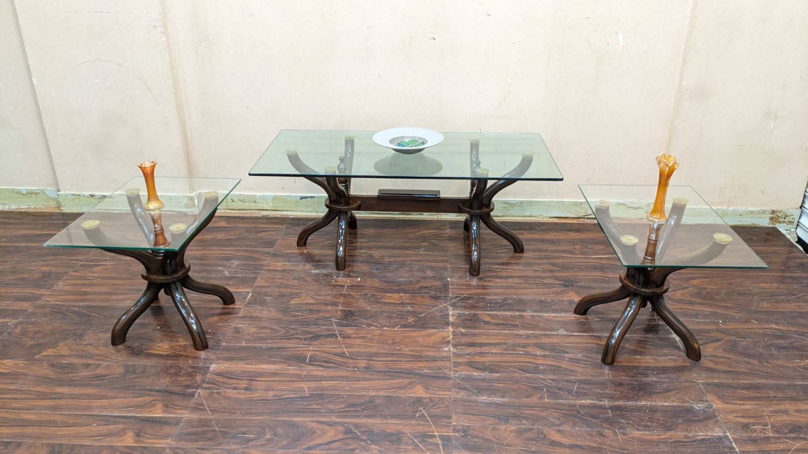 Sheesham Wood Center & Side Tables Set