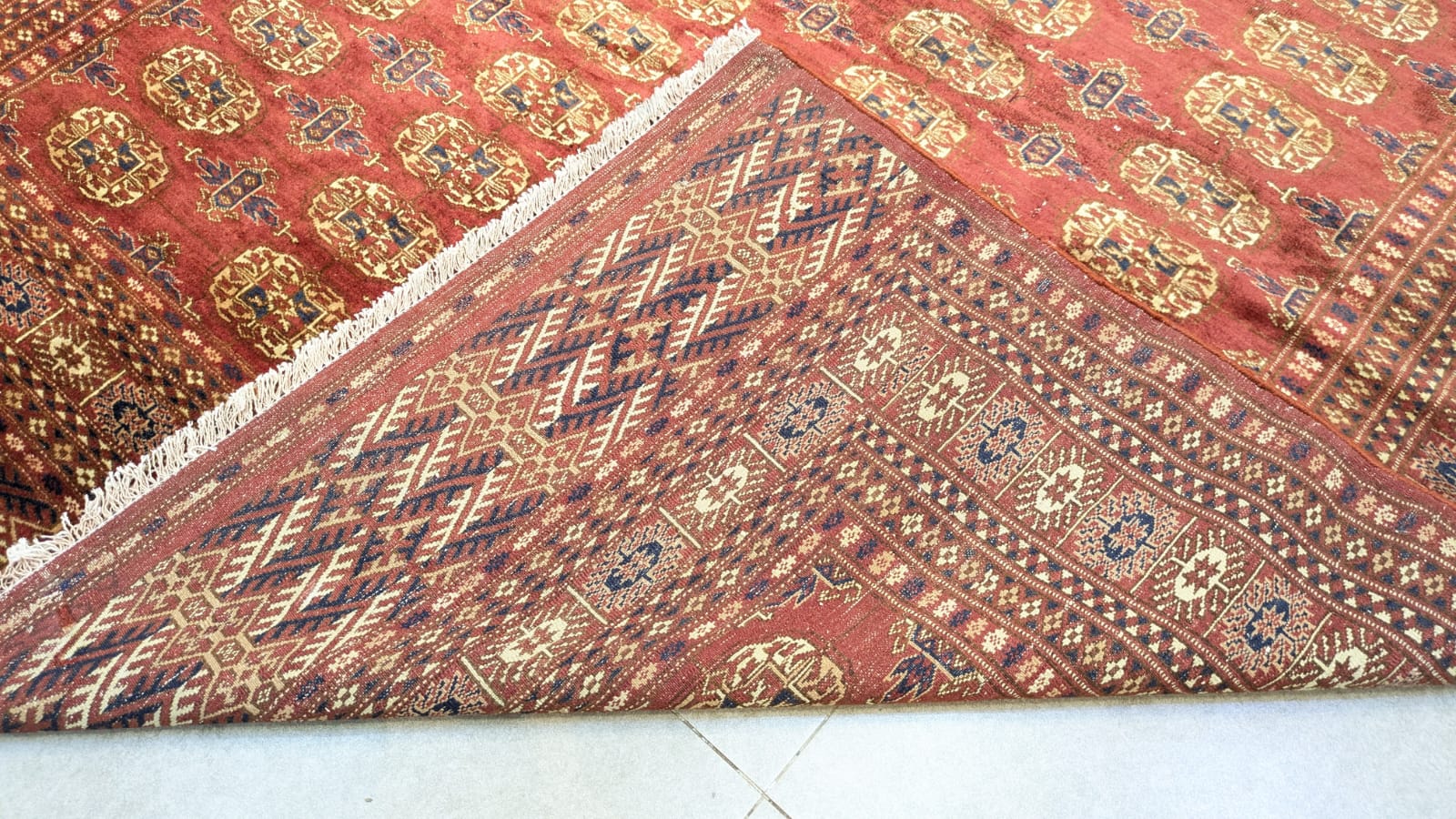 Vintage Bokhara Hand Knotted Carpet