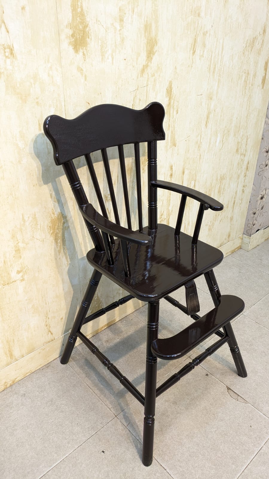 Imported Vintage Solid Sheesham Wood Baby High Chair