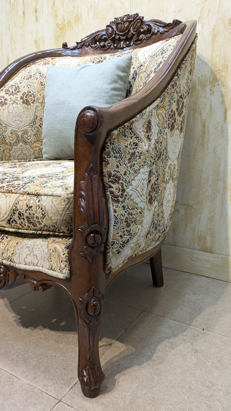 SOLID SHEESHAM WOOD 5-SEATER SOFA SET