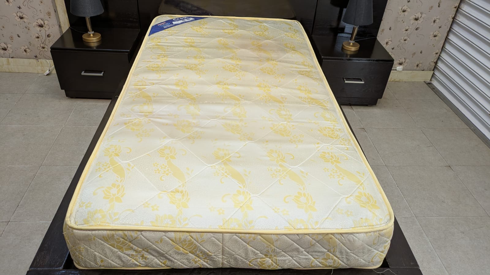 Single Bed with Mattress and 2 Side Tables