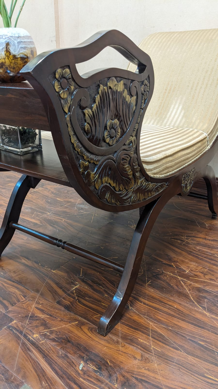 🔥 Antique 🔥 Solid Sheesham Wood Curule Chair