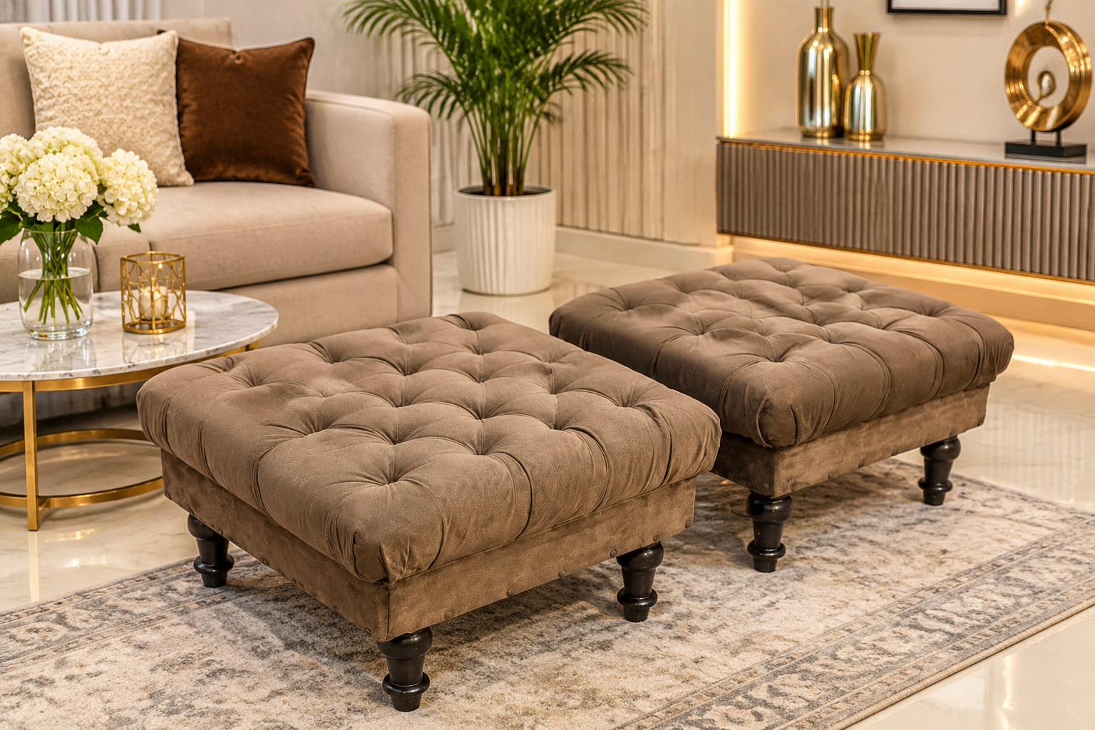 Pair of ottoman