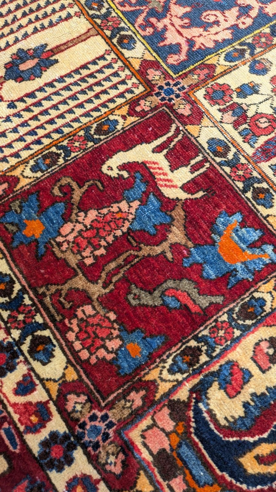 Vintage Bakhtiari Iran Hand Knotted Carpet
