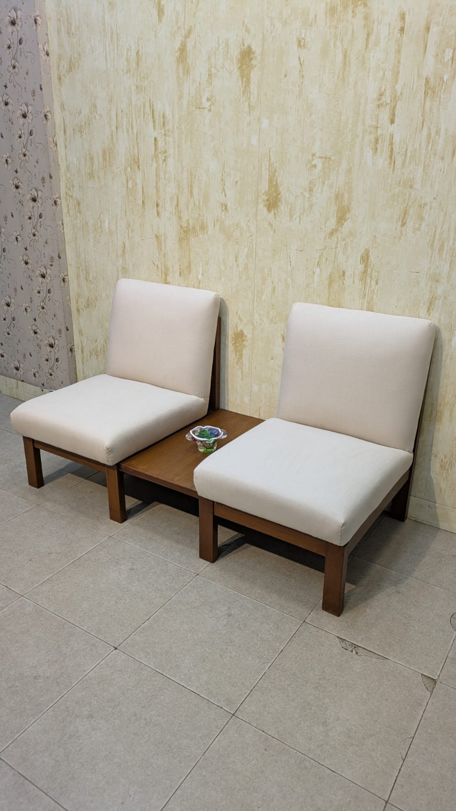 Solid Teak Wood Accent Chair Set
