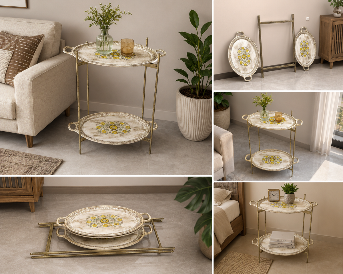 Kalamkaar Furniture Hand Painted Trolley