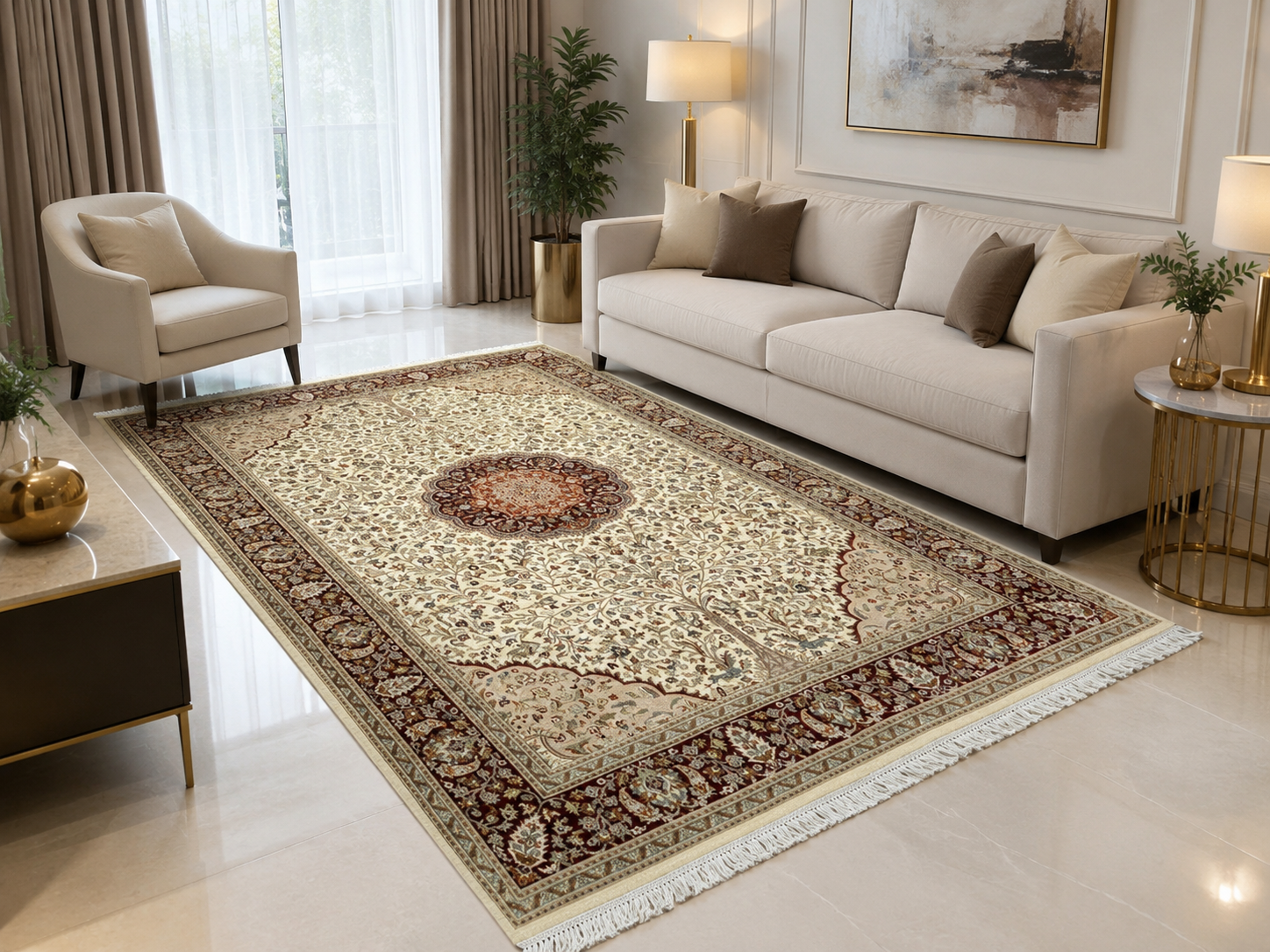 Vintage Persian Hand Knotted Carpet