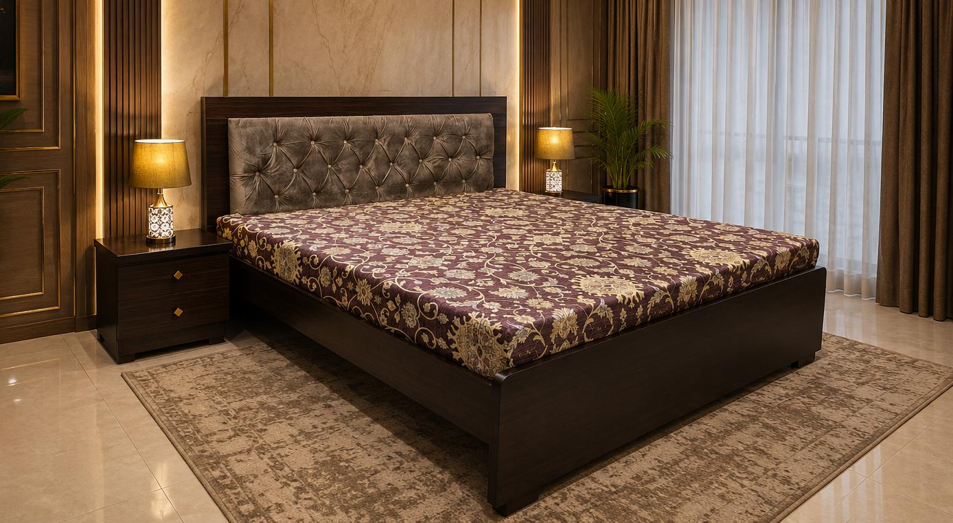 King Size Bed with 2 Side Tables