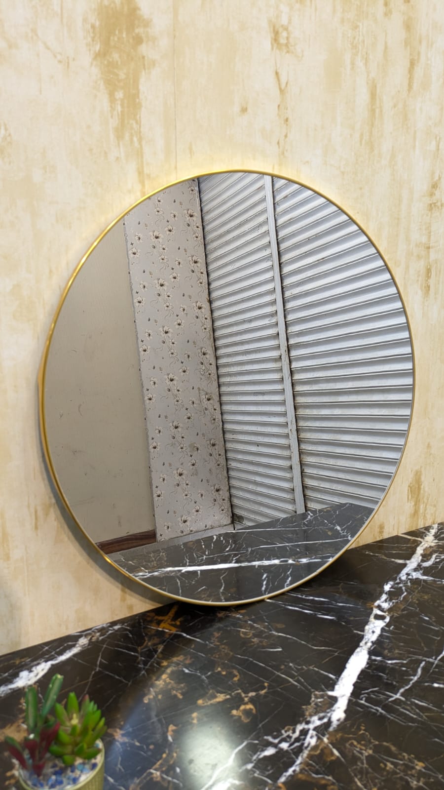 Console with Wall Mounted Mirror