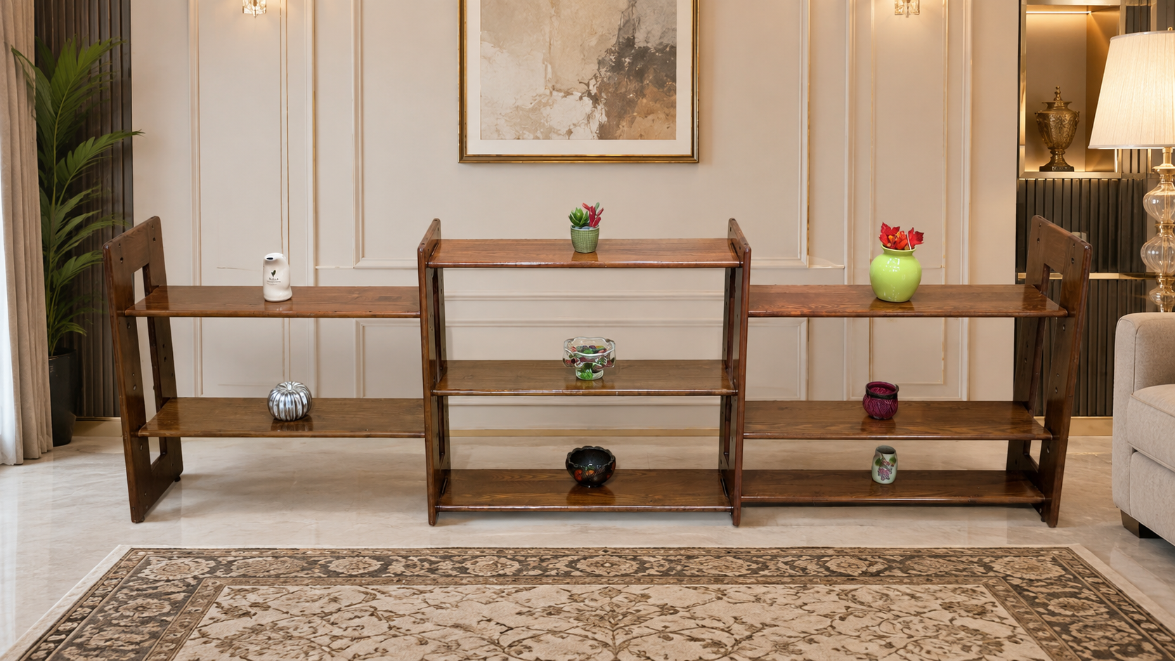 Imported 100% Solid Oak Wood Display Shelve