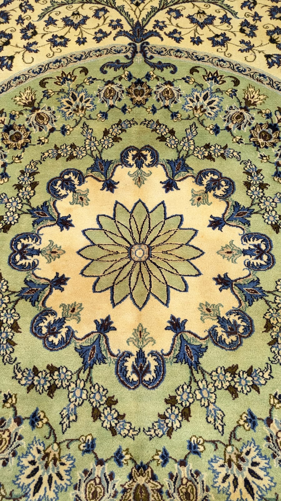Vintage Persian Nain Hand Knotted Carpet
