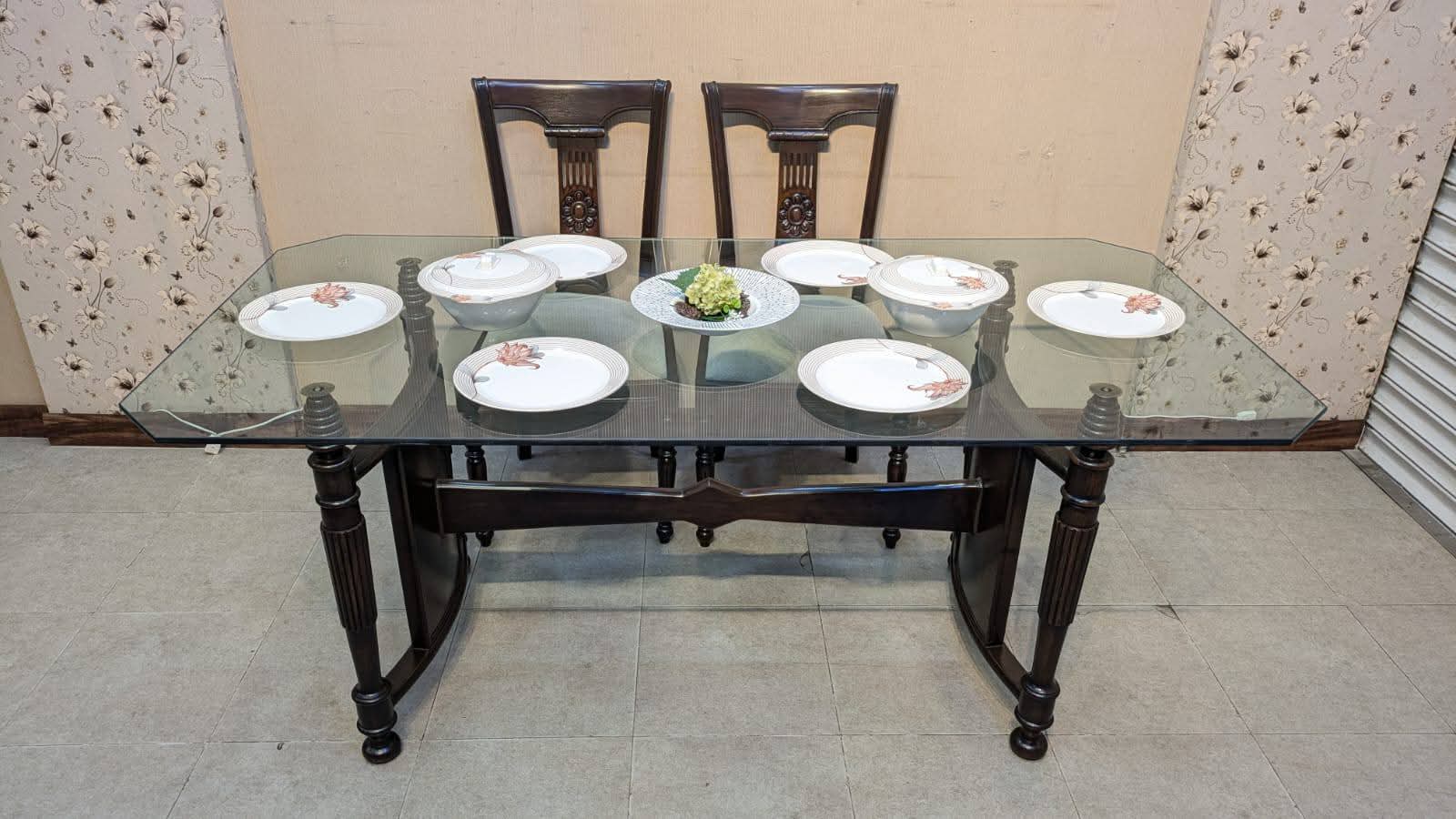 Solid Sheesham Wood 6 Seater Dining Table