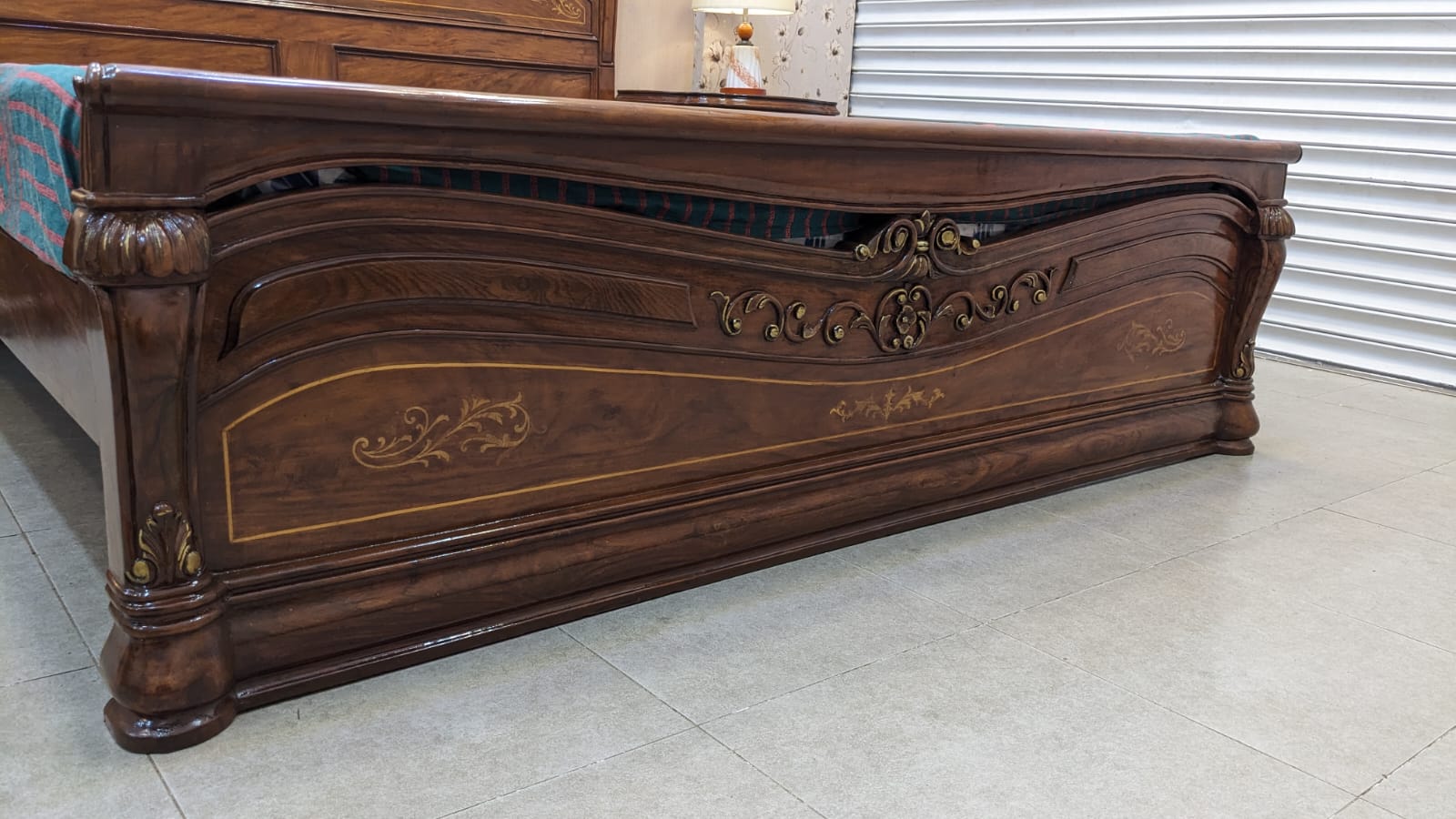 Solid Sheesham Wood King Size Bed Set