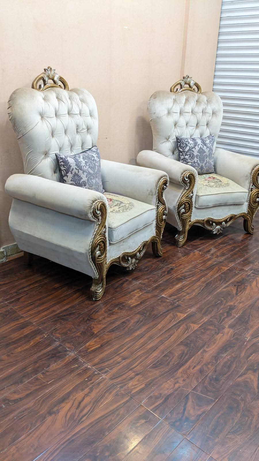 Pair Of High Back Chairs