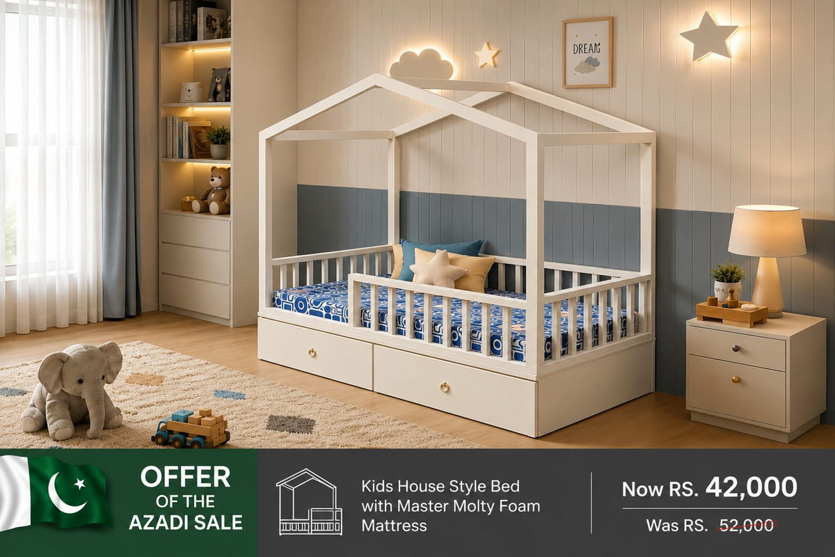 Kid's House Style Bed with Mattress