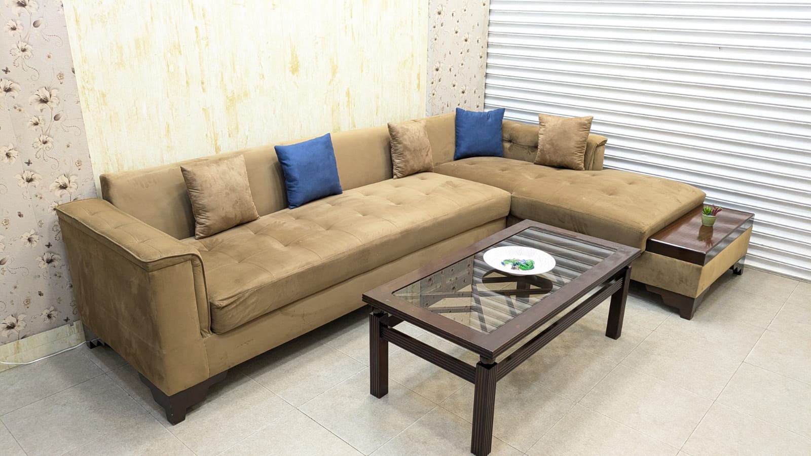 6 Seater L Shape Sofa Set