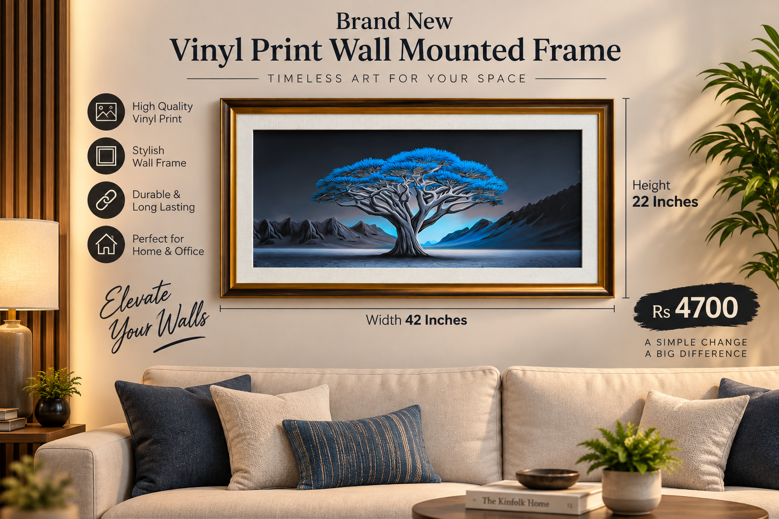 Brand New Vinyl Print Wall Mounted Frames