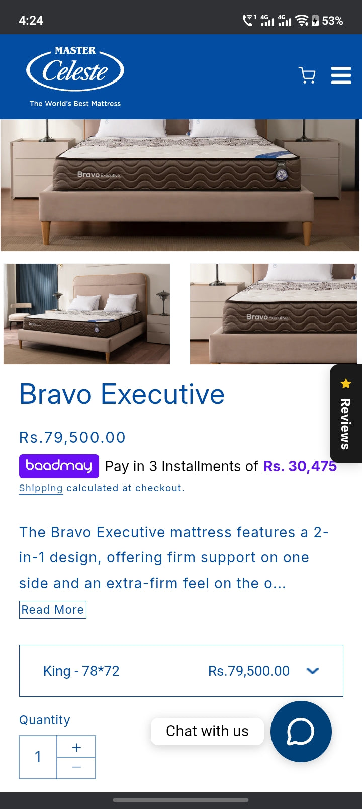 Queen Size Master Celeste Bravo Executive 2 in 1 Mattress