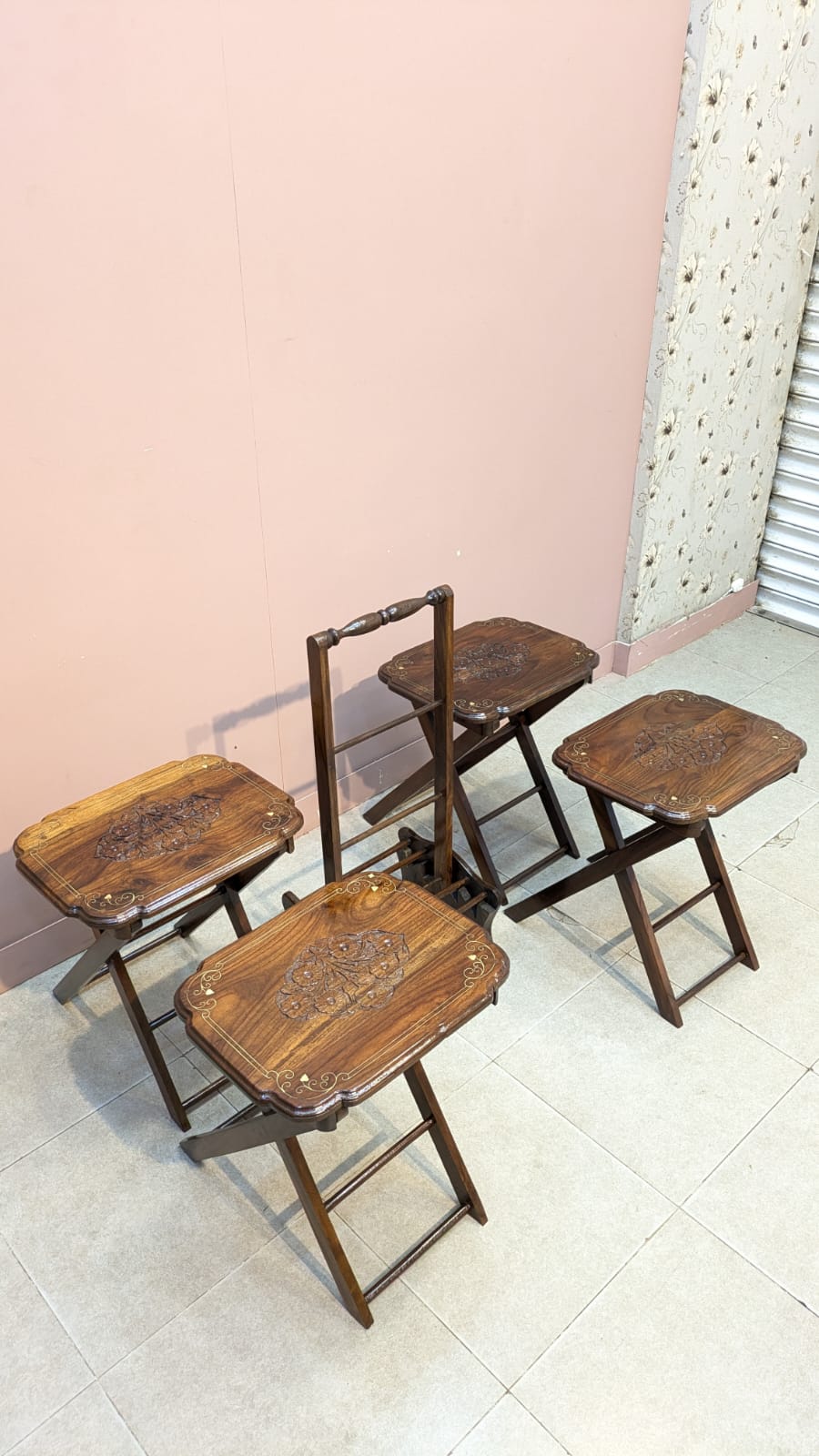 BRAND NEW SOLID SHEESHAM WOOD FOLDABLE PICNIC TABLES SET