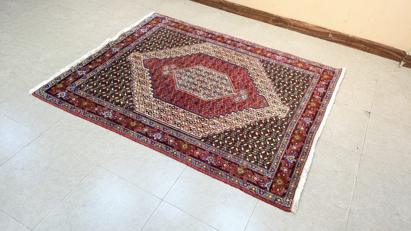 Vintage Persian Bidjar Hand Knotted Carpet