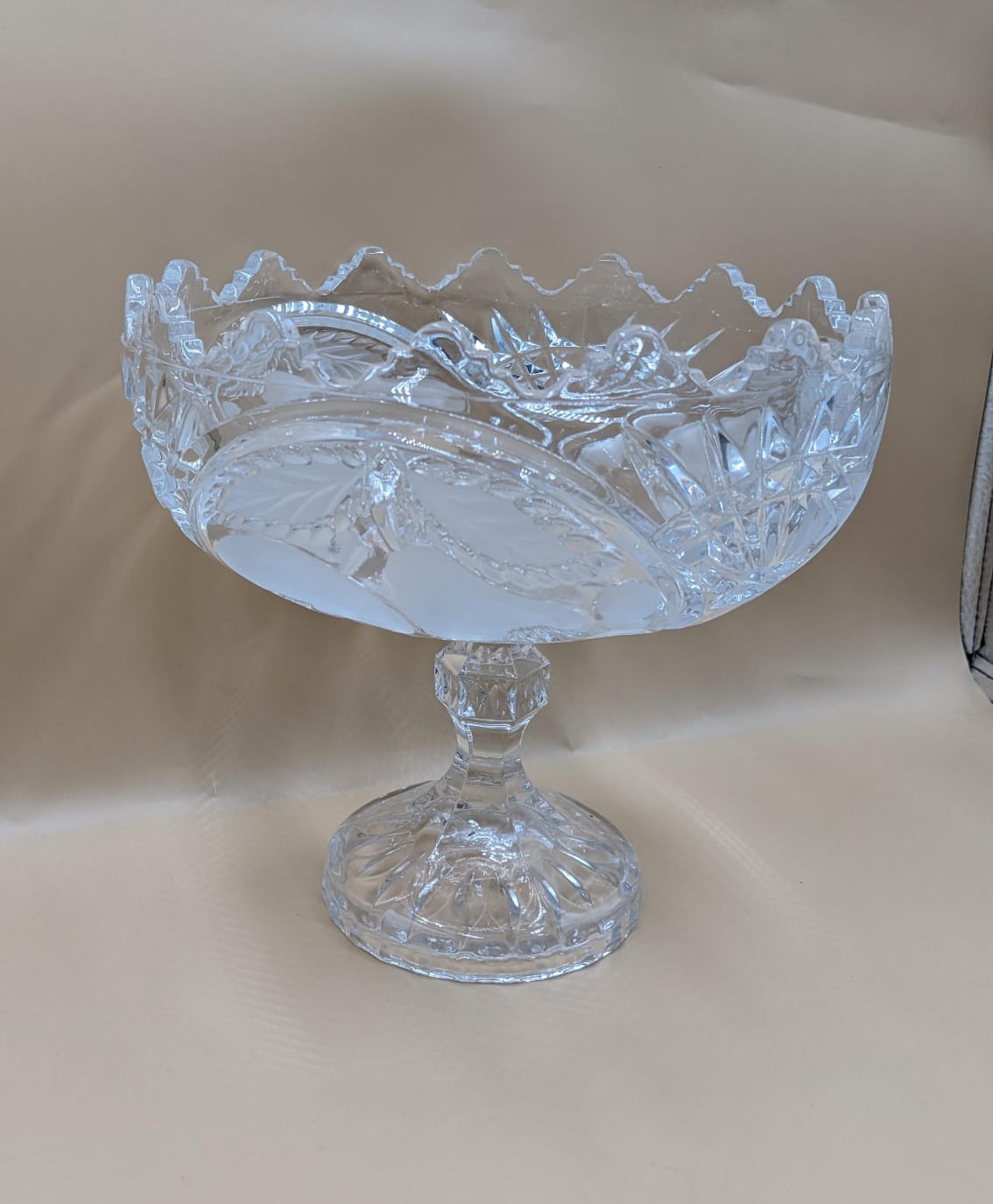 Imported Crystal Pedestal Fruit Bowl