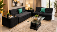 4 Seater Sofa Set With corner Tables