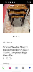 🔥Antique Imported Italian🔥 Nesting Wooden Modern Marquetry Classic Table