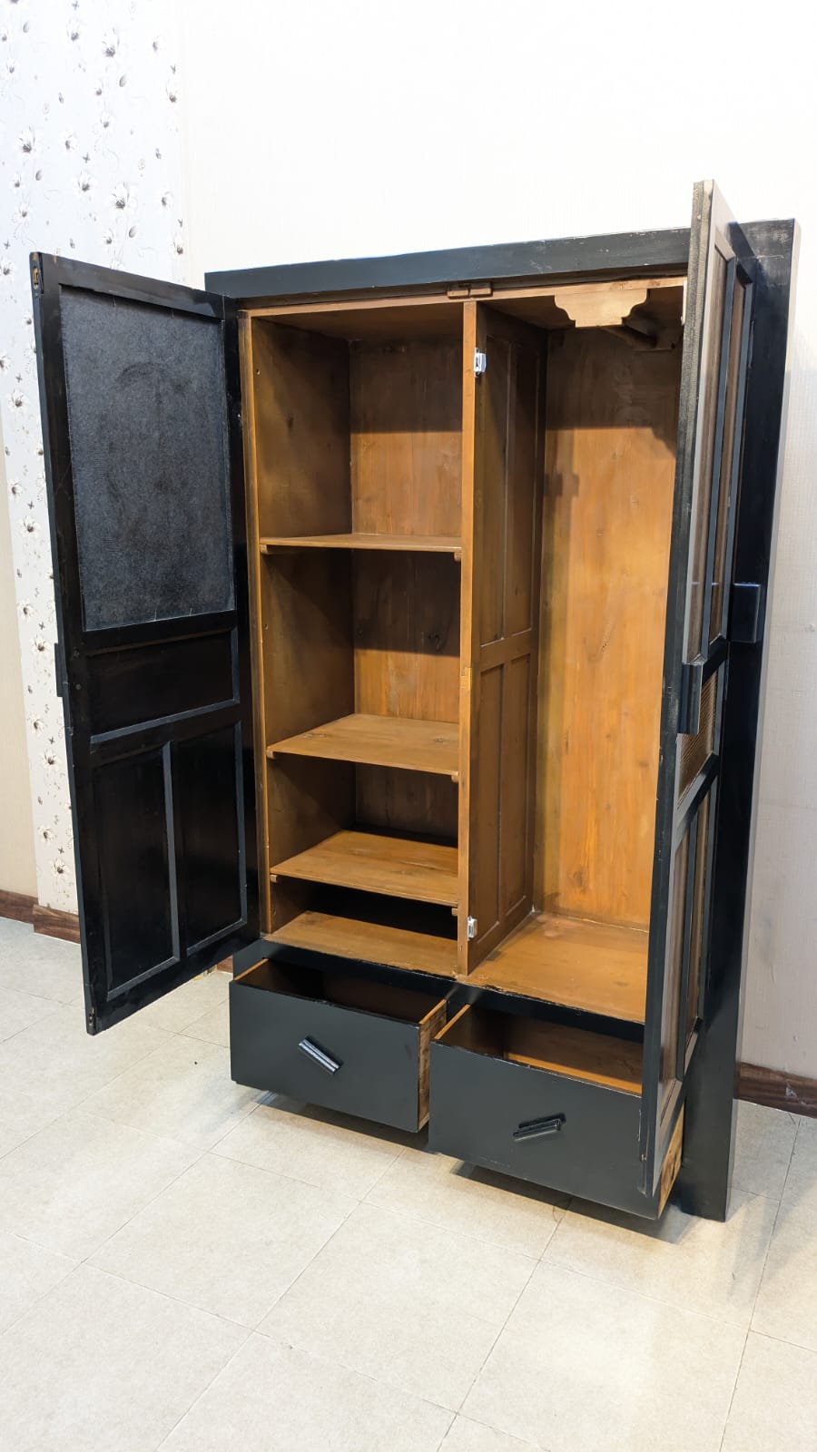 Solid Diyar Wood 2 Door Almirah