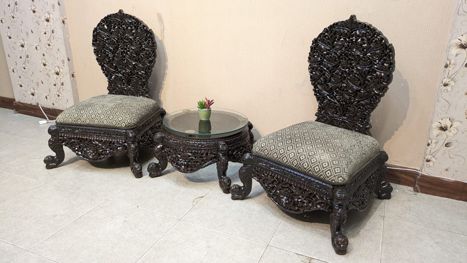 Vintage Pair Of Peri Chairs With Table