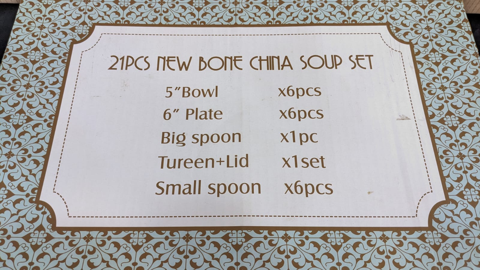 Imported 21 Pieces New Bone China Soup Set