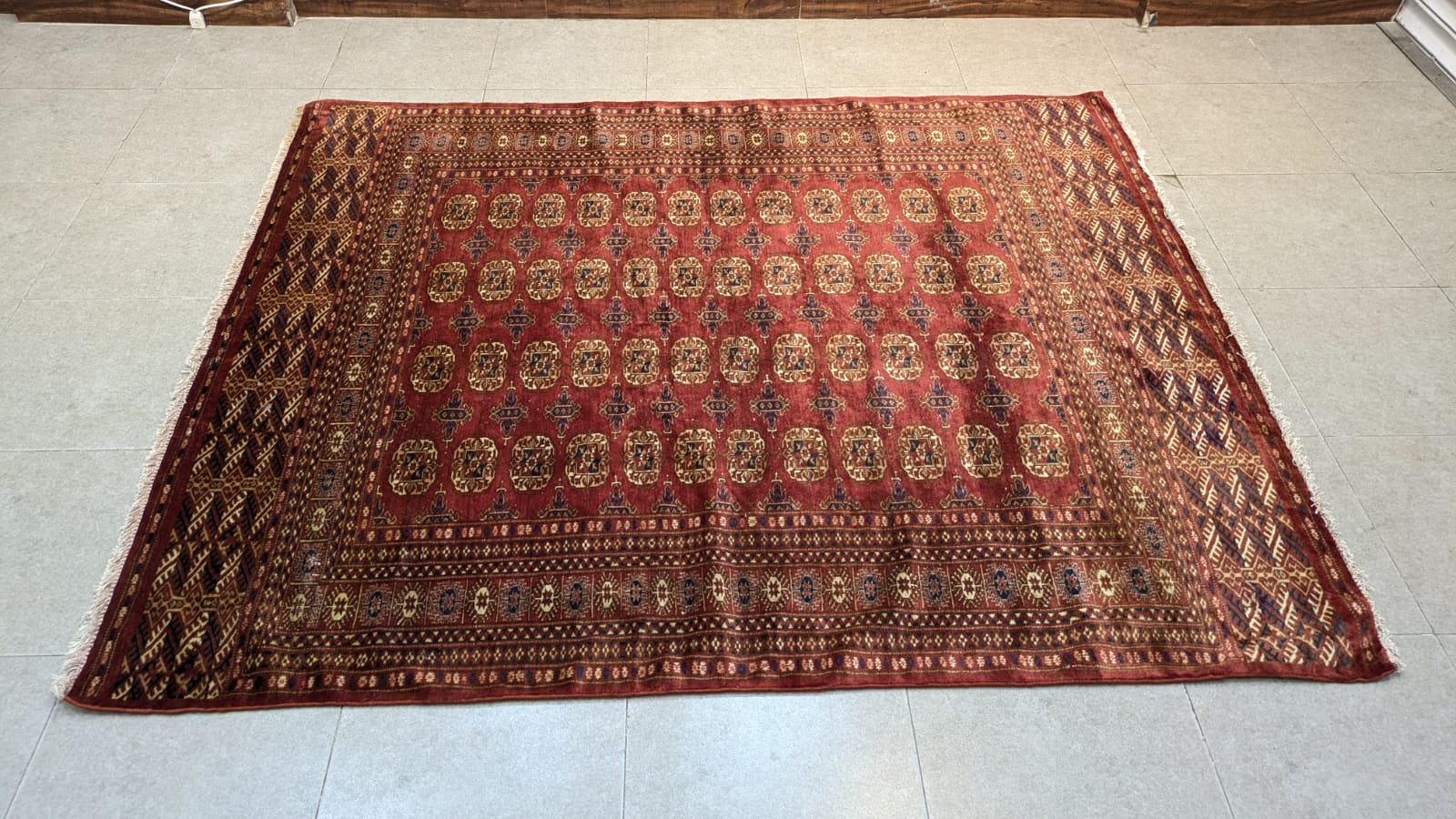 Vintage Bokhara Hand Knotted Carpet