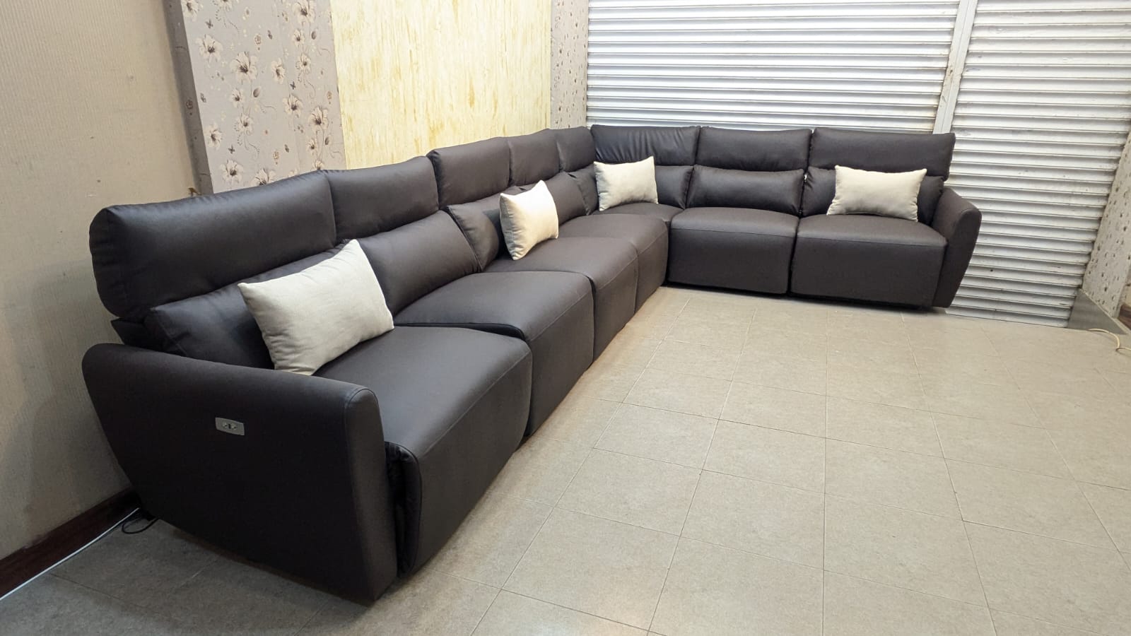 Imported 7 Seater Sectional Sofa Set with Power Reclining Seats