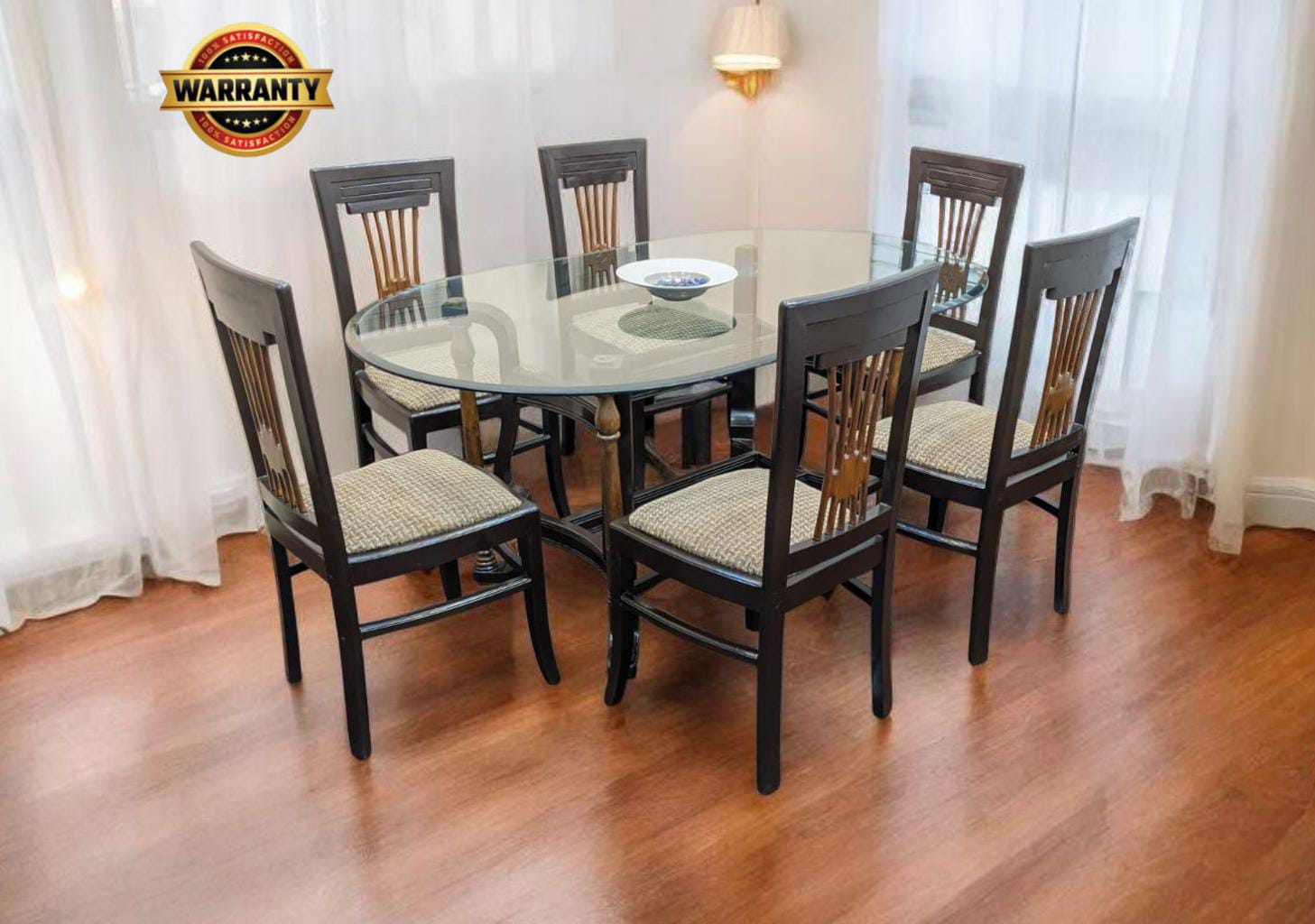 Solid Sheesham Wood 6 Seater Dining Table